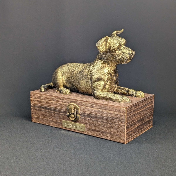 Luxury Yorkshire Terrier Ashes Urn | Yorkshire Terrier Ashes Box | Dog Ashes Urn | Pet cremation Urn | Custom brass name plaque.