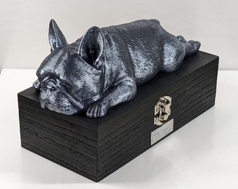 Luxury French Bulldog Ashes Box | French BullDog Ashes Urn | Dog Ashes Urn | Pet Urn | Custom name plaque