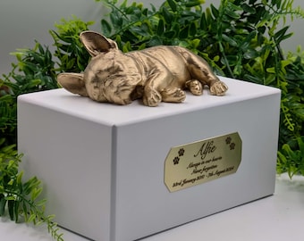 Handmade French Bulldog Ashes Urn: Custom Pet Memorial Box