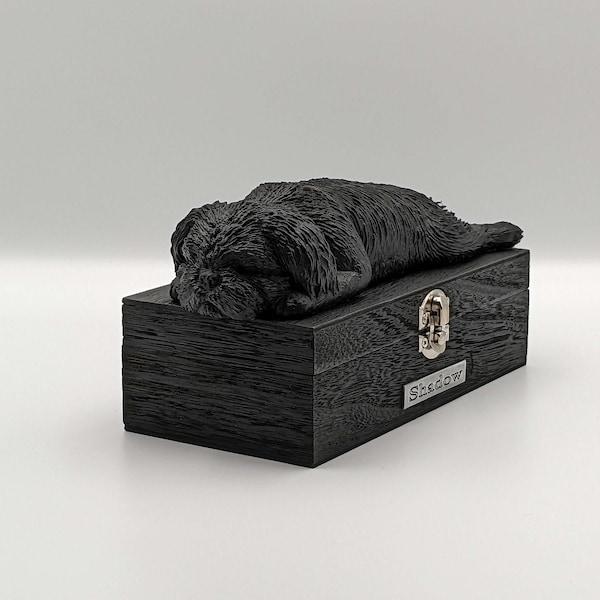 Luxury Shih Tzu Ashes Box | Shih Tzu Ashes Urn | Dog Ashes Urn | Pet Urn | Custom name plaque