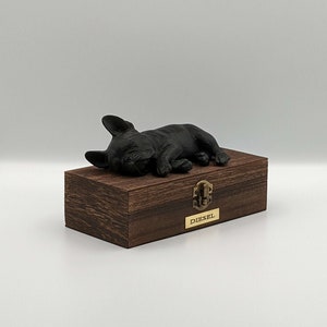 Luxury French Bulldog Ashes Box | French Bulldog Ashes Urn | Dog Ashes Urn | Pet Urn | Custom name plaque.