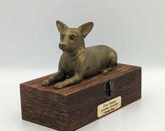 Jack Russell Ashes Box | Jack Russell Ashes Urn | Dog Ashes Urn | Pet Urn | Custom brass name plaque.