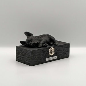 Luxury French Bulldog Ashes Box | French Bulldog Ashes Urn | Dog Ashes Urn | Pet Urn | Custom engraved name plaque.