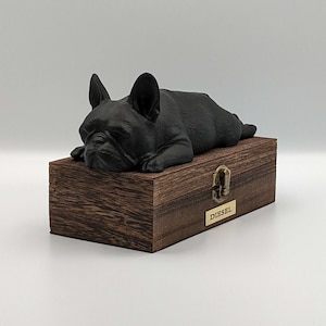 Luxury French Bulldog Ashes Box | French Bulldog Ashes Urn | Dog Ashes Urn | Pet Urn | Custom name plaque.