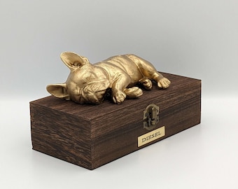 Handmade French Bulldog Ashes Urn | Custom Pet Memorial Box