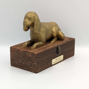 Luxury Cavalier King Charles Spaniel Ashes Box | Cavalier King Charles Spaniel Ashes Urn | Dog Ashes Urn | Pet Urn | Custom name plaque.