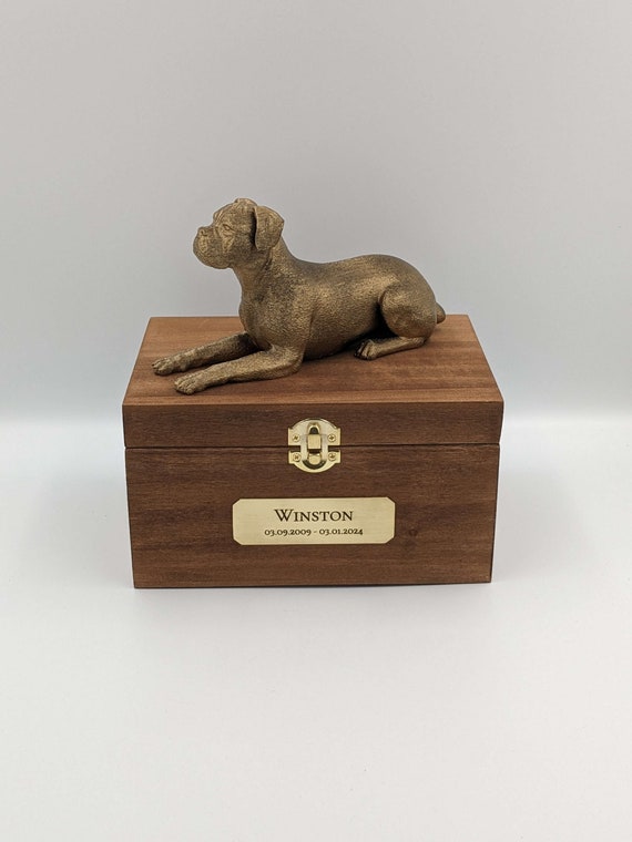 Luxury Boxer Ashes Box Boxer Ashes Urn Dog Ashes Urn Pet Urn Custom Brass Name Plaque. Etsy Canada