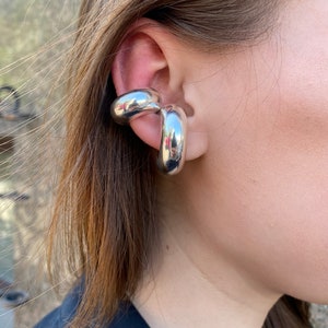 Ear cuff non piercing sterling silver hoop ear cuffs.