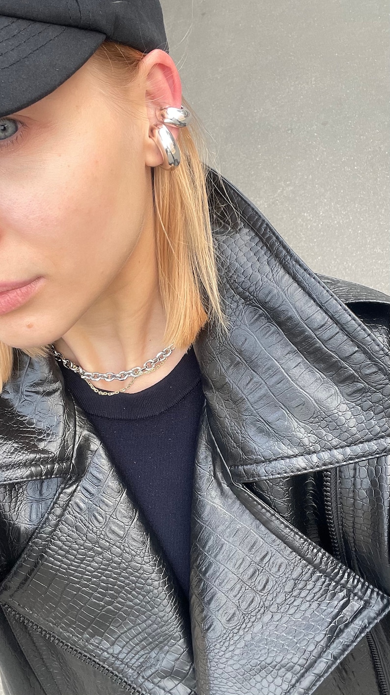 Happiness Boutique Orecchini Ear Cuff Asimmetrici Con Cristalli Trasparenti | Orecchini Ear Cuff Statement In Oro Antico Senza Nickel : Happiness Boutique - Foto 7