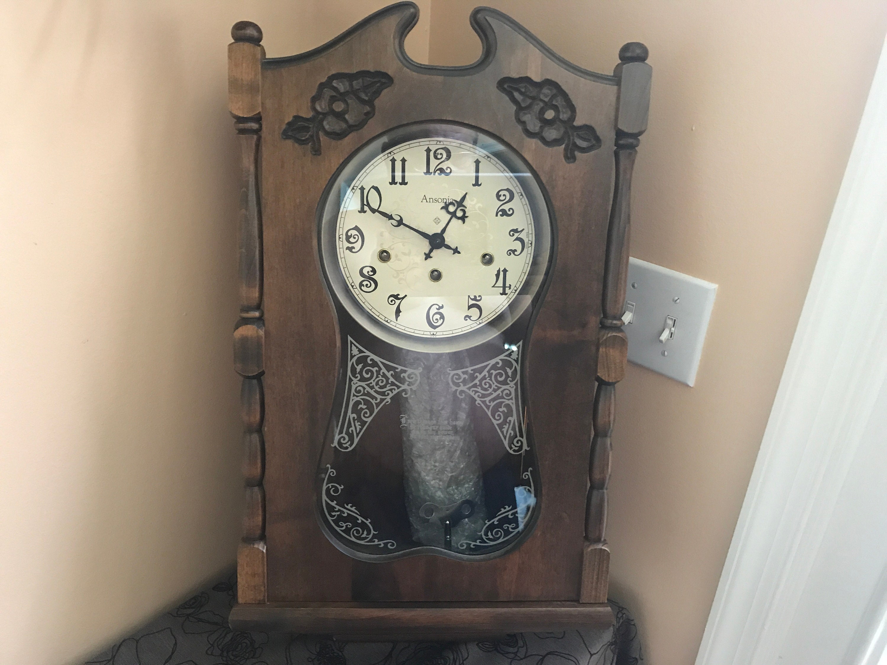 VintageAnsoniaWallHangingClock_707486CB3B/ Etsy
