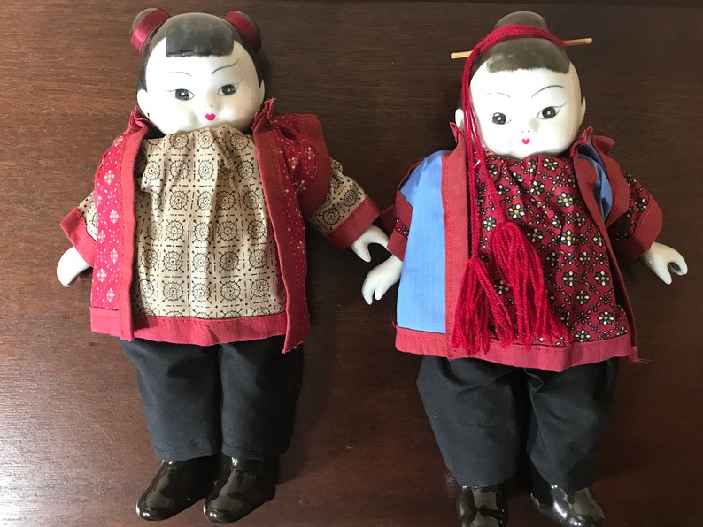 Vintage Porcelain Chinese Girls /_ 12\u201d