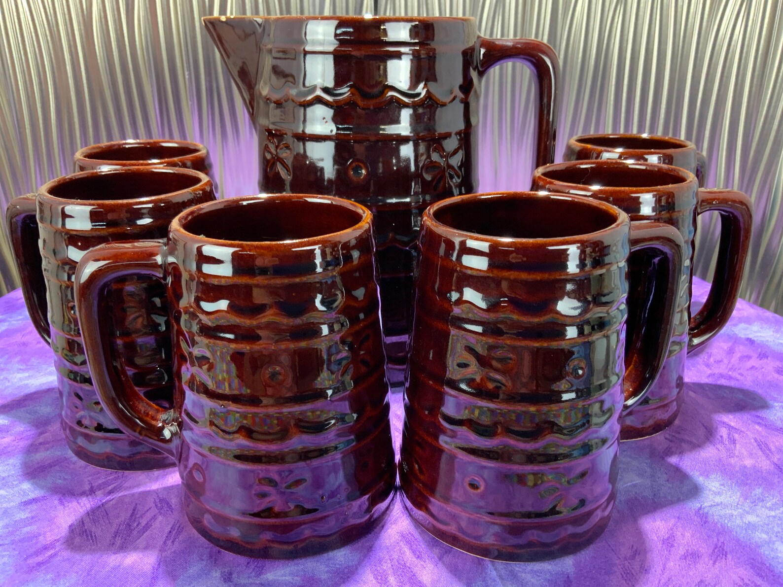 Marcrest Stoneware Pitcher and Mugs Etsy