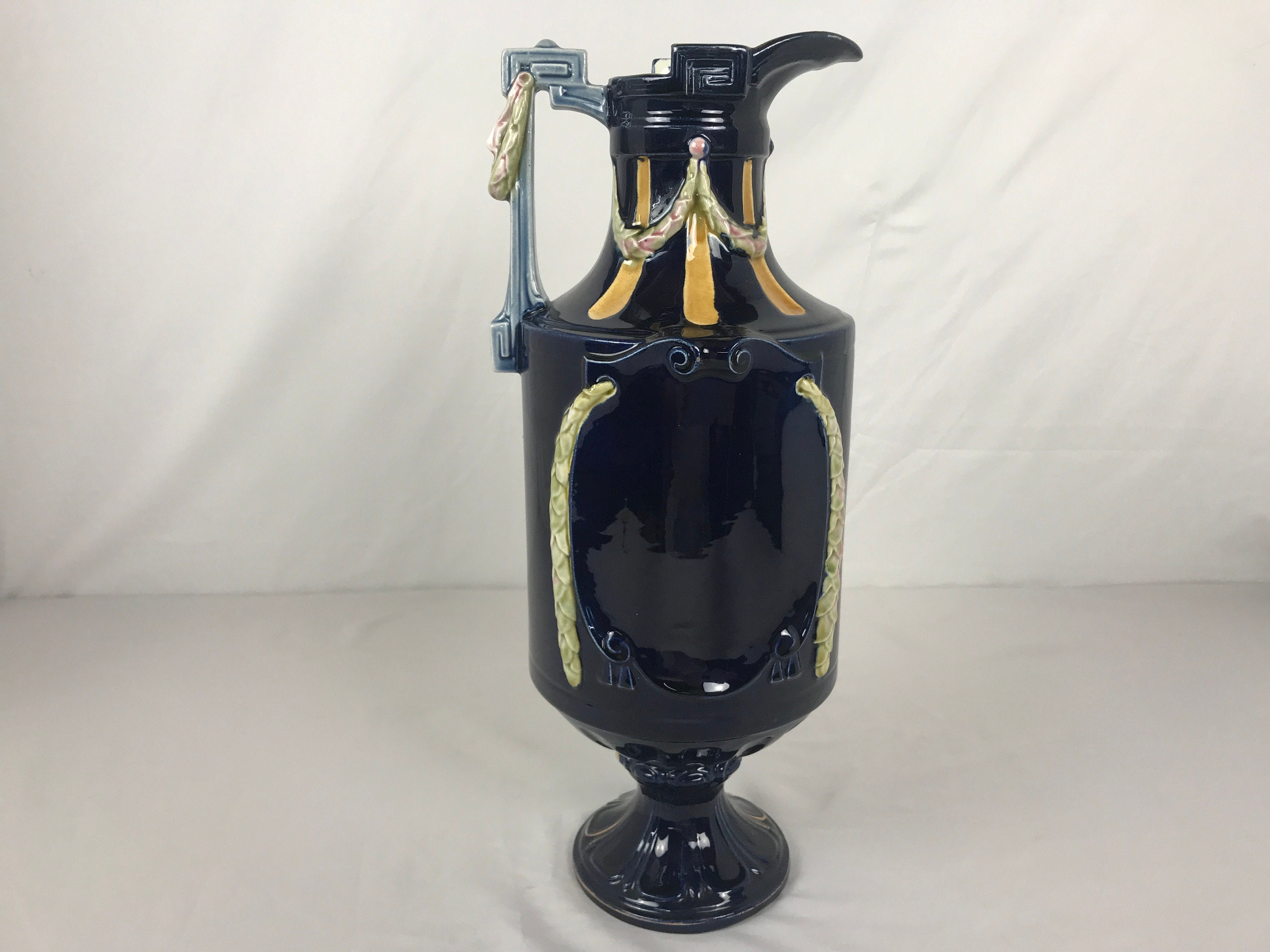 Vintage Fine blue navy porcelain vase Etsy