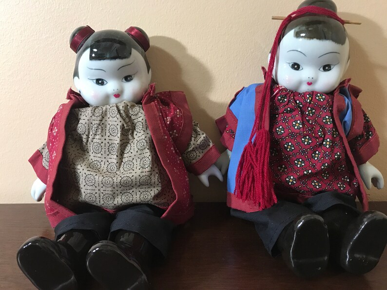 Vintage Porcelain Chinese Girls /_ 12\u201d