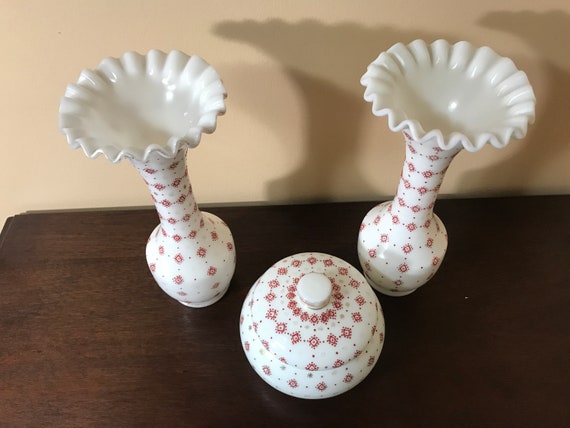Charleton Hand Decorated Vase And Candy Bowl Etsy