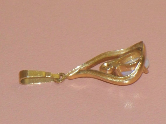 Vintage 14K Gold Teardrop Natural Opal Pear shape… - image 5