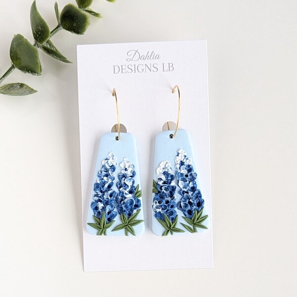 Bluebonnet Earrings Lupine Earrings Texas Bluebonnet Jewelry Gift Ideas Handmade Mother's Day Gifts