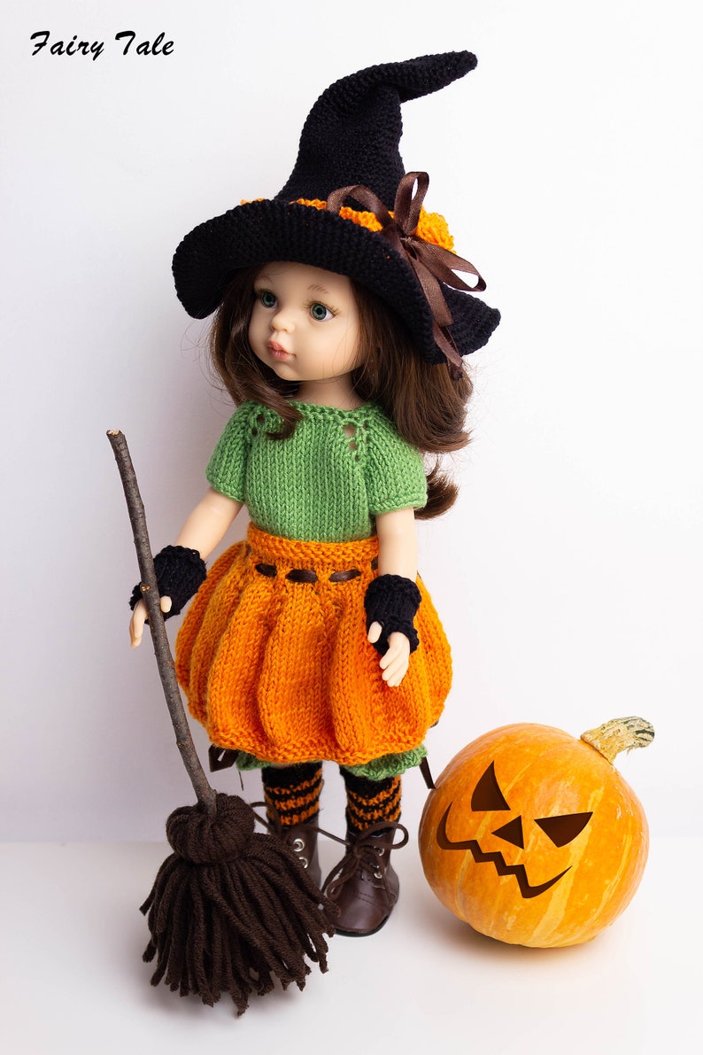 Witch Doll Clothes Mixed Pattern Crochet Witch Hat