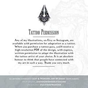 Tattoo Pass / Permission / Ticket / Ornate Wildlife Mountain Outdoors Indigenous Artist