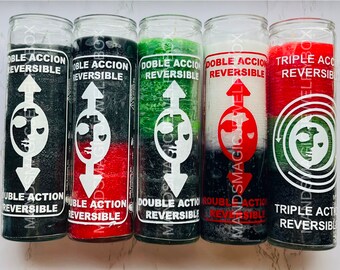 Double—Triple Action Reversible Glass Candles | Velas de Vidrio Reversibles de Acción Doble y Triple