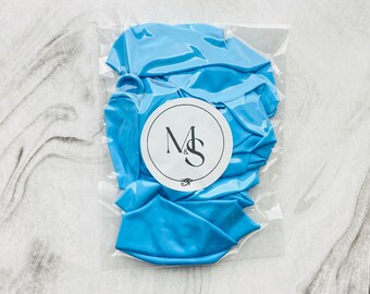12 pc Light Blue Balloons | 12 Piezas De Globos Azul Claro