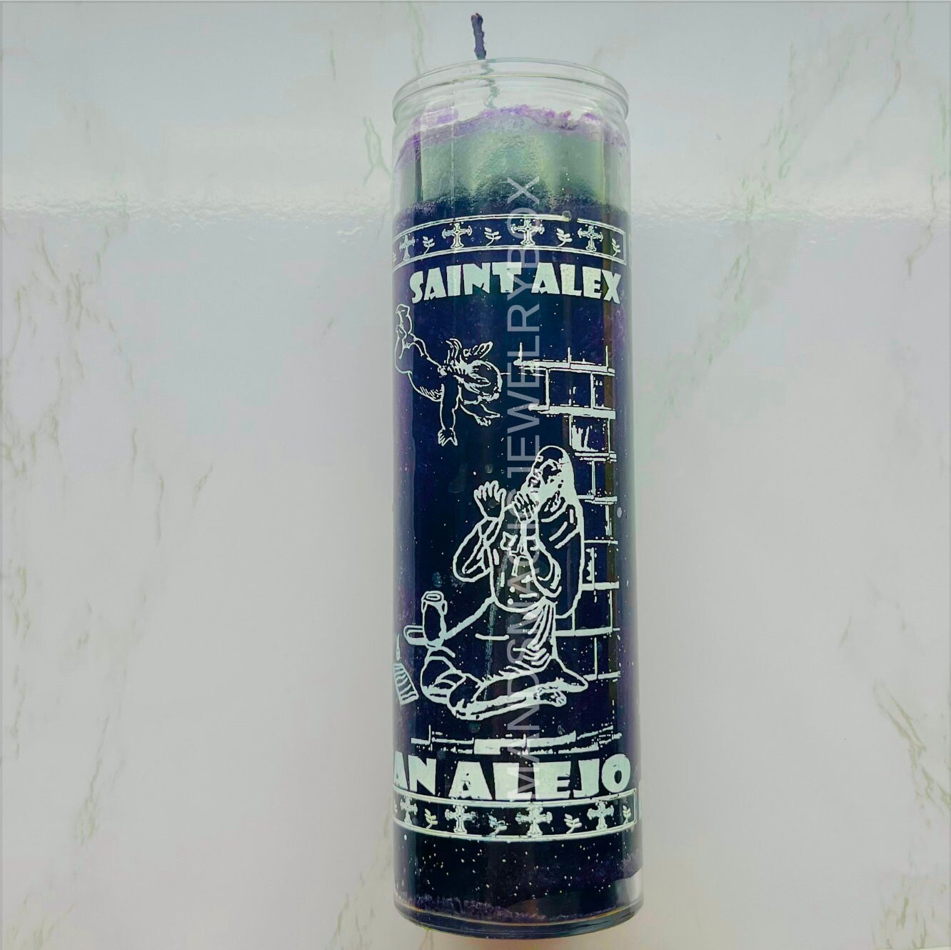 Saint Alex Glass Candle
