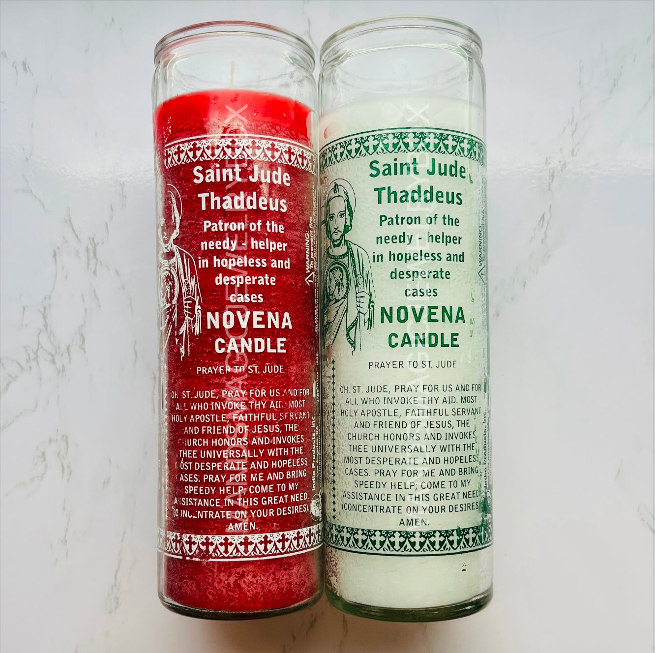Saint Jude Thaddeus Glass Candle | Vela de Cristal San Judas Tadeo