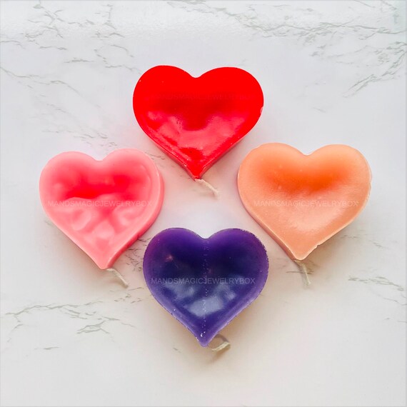 Heart Shaped Wax Candle • Valentine's Day Candle • Gifts for Her