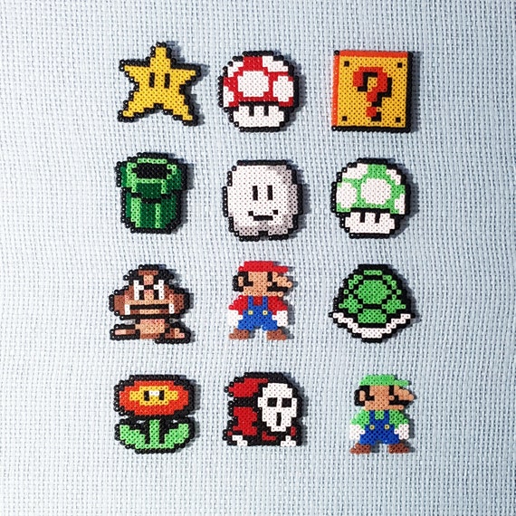 Super Mario Cross Stitch hama bead pixel art pattern