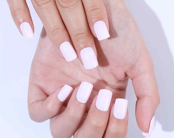 24 pcs Short Light Pink Press On Nails| Press On Nails Short| Short Square Press On Nails| Short Press On Nails| Fake Nails| Glue On Nails