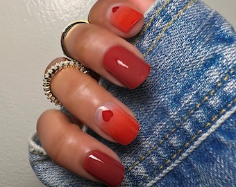24 pcs Short Square Red Press On Nails| Press On Nails| Fake Nails| False Nails| Glue On Nails | Short Press On Nails | Square Press On Nail