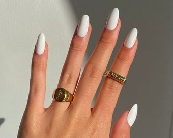 24 pcs Solid White Almond Press On Nails| Nails Press On Short | Short Press On Nails| White Nails |Short Nails| Fake Nails| Glue On Nails