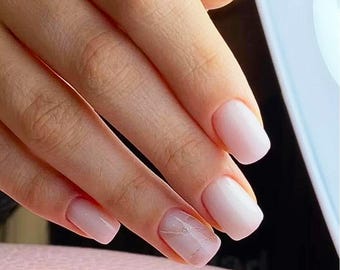 Ombre French and Marble Press On Nails| Short Square Press On Nails| Square Press On Nails| Nails Press On Short | Short Nails| Square Nails