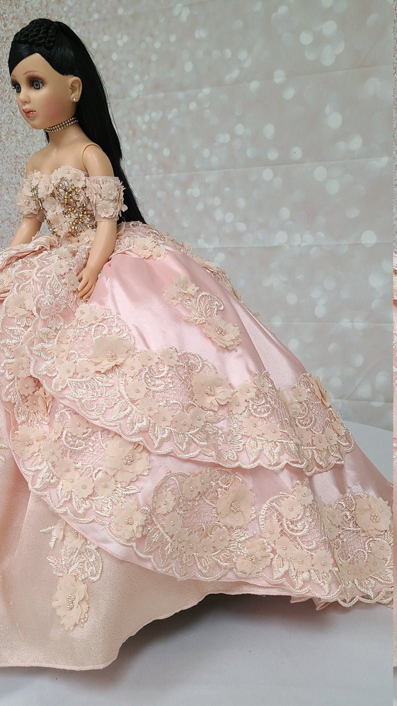 24 Personalized Quinceanera Doll Dress Custom made Doll Etsy