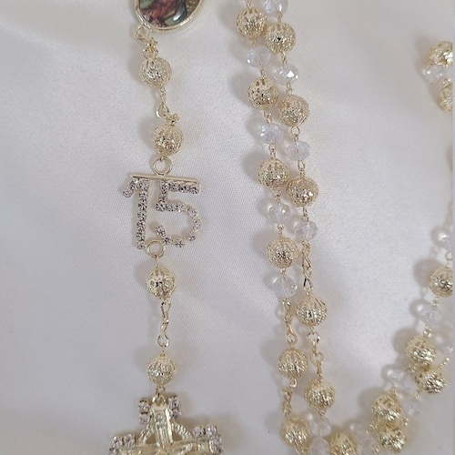 Beau chapelet pour première communion, confirmation, quinceanera, chapelet para Quinceanero, chapelet quinceanos faveurs sweet seize