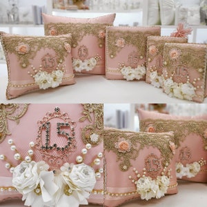Set de Cojines para Quinceanera/Custom made Pillow Set/ Set de Cojines para Quinceanera Custom Sweet Sixteen Set Quinceanera Pillow Set