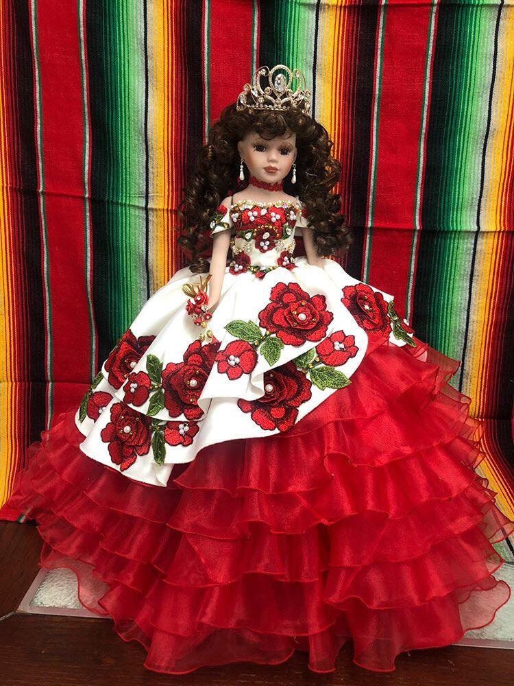 Red Charro Quince Dress 