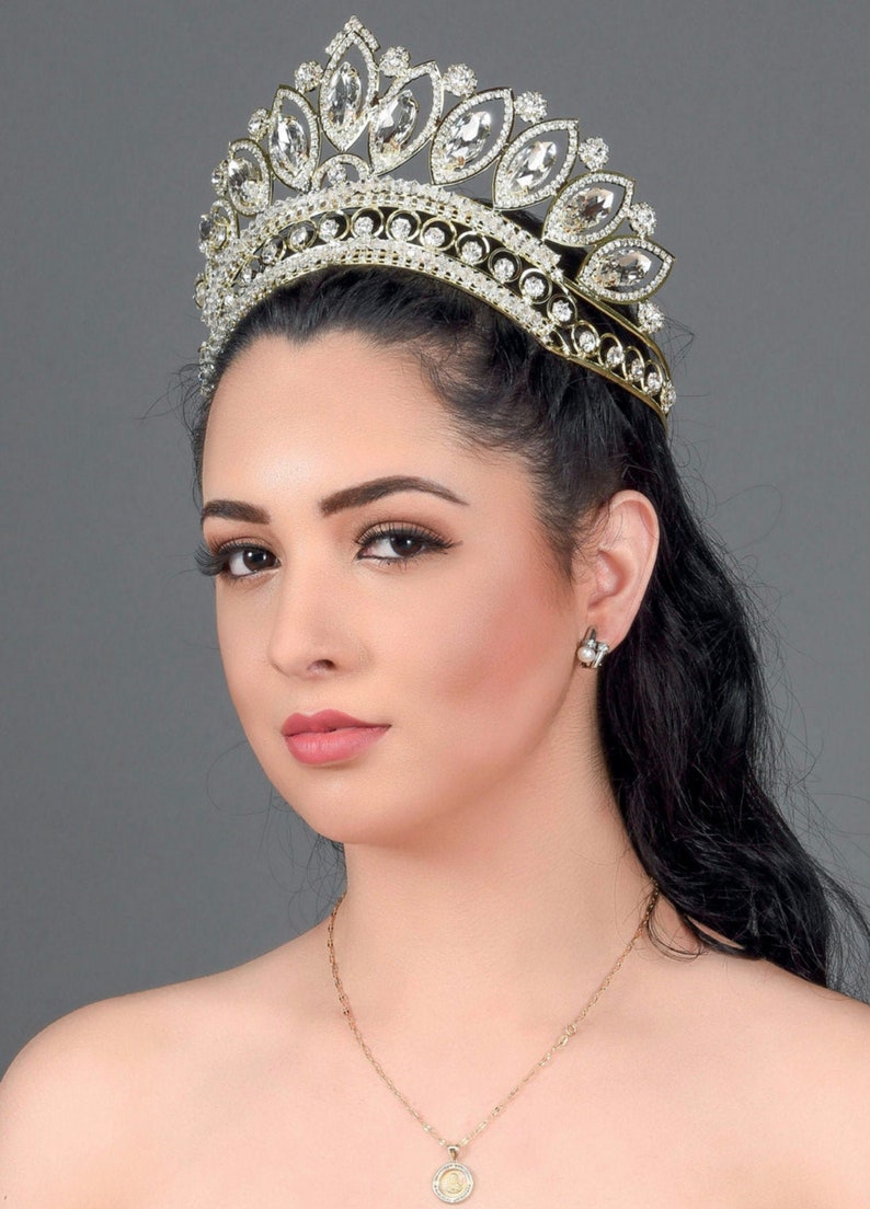 Quinceanera Tiara Crystal Tiara Crown Headpiece Bridal Etsy