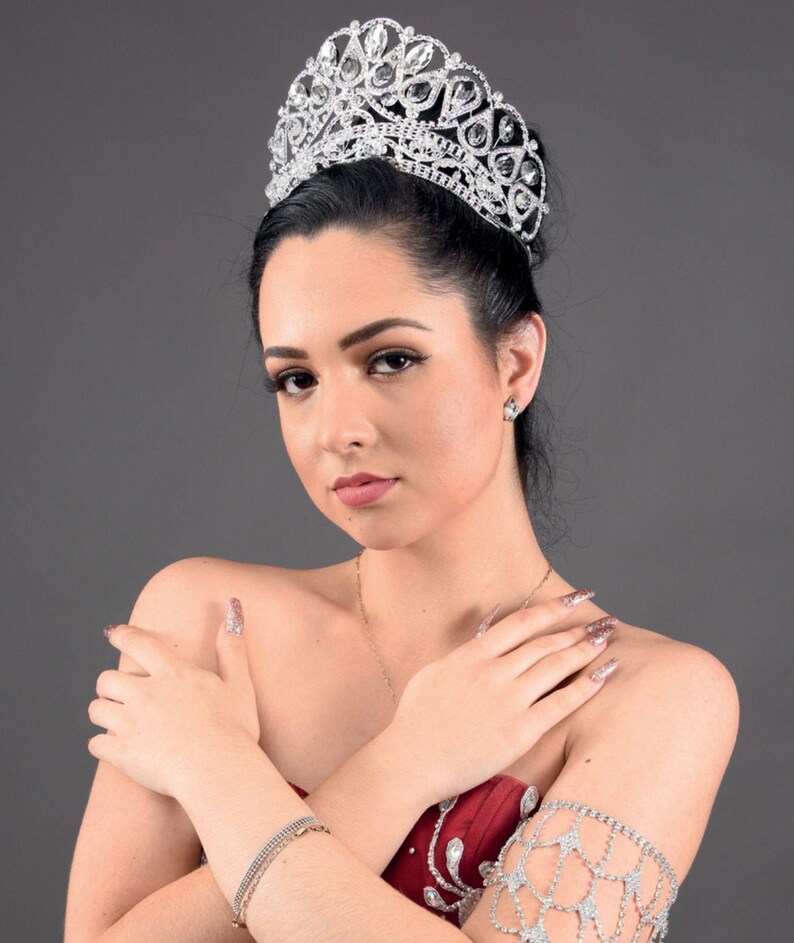 Quinceanera Tiara Crystal Tiara Crown Headpiece Bridal Etsy