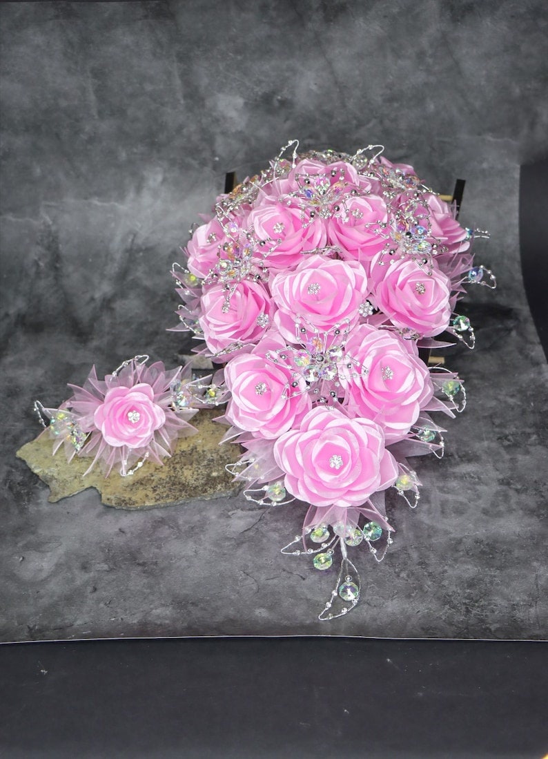 Quinceanera Flower Bouquet Embellished With Crystals and Etsy