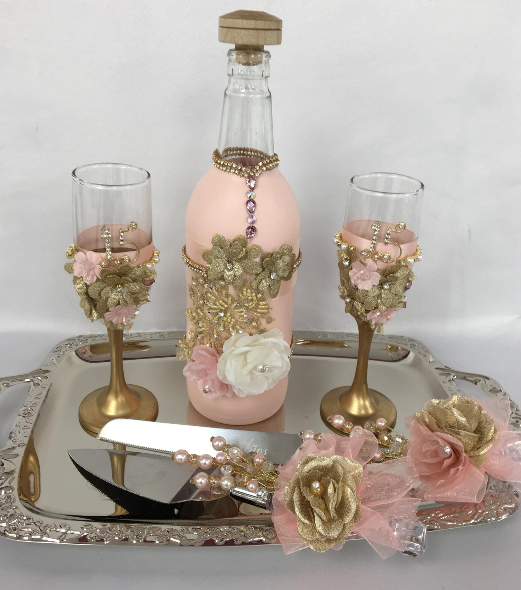 Juego personalizado de champán de boda/Quinceniera botella y - Etsy México Juego personalizado de champán de boda/Quinceniera botella y - Etsy México