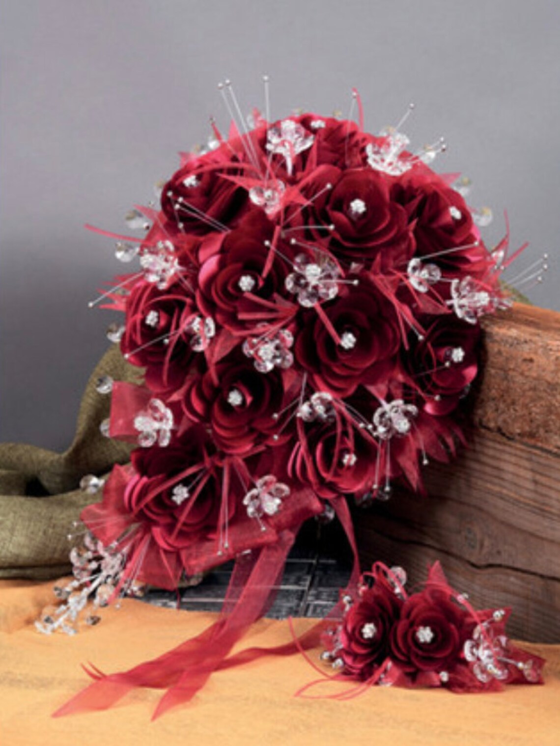 Quinceanera Rose Flower Bouquet Embellished with Crystals and Etsy