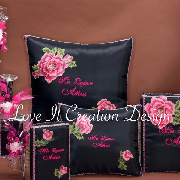 Set de Cojines para Quinceanera/Custom made Pillow Set/ Set de Cojines para Quinceanera Custom Sweet Sixteen Set Quinceanera Pillow Set