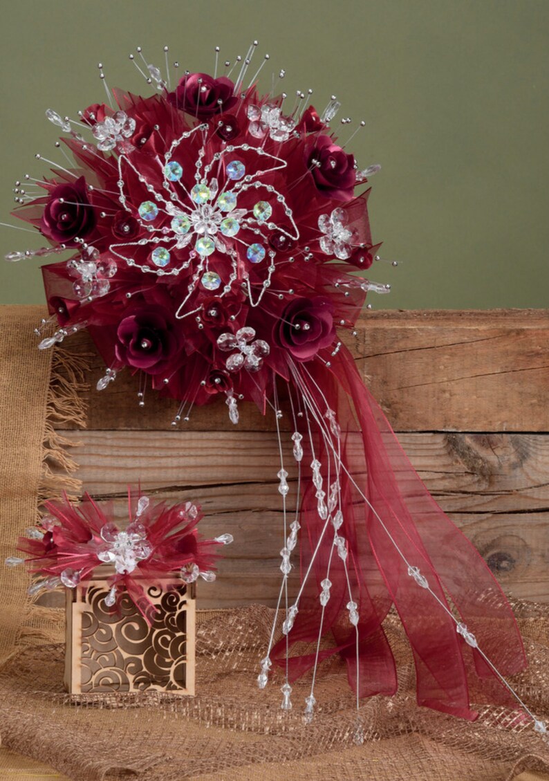 Quinceanera Flower Bouquet Embellished with Crystals and Etsy