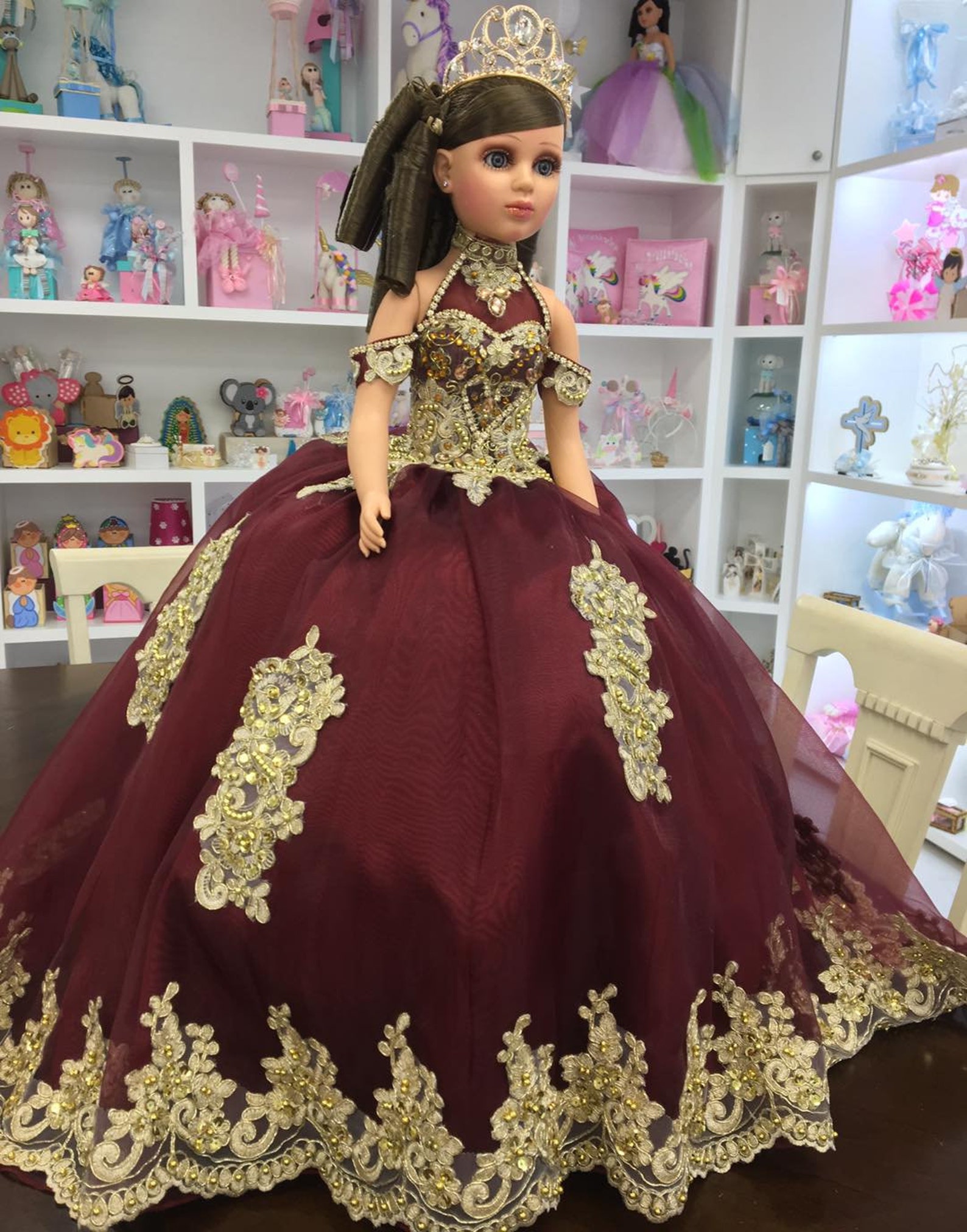 24 Personalized Quinceanera Doll Dress Custom made Doll Etsy