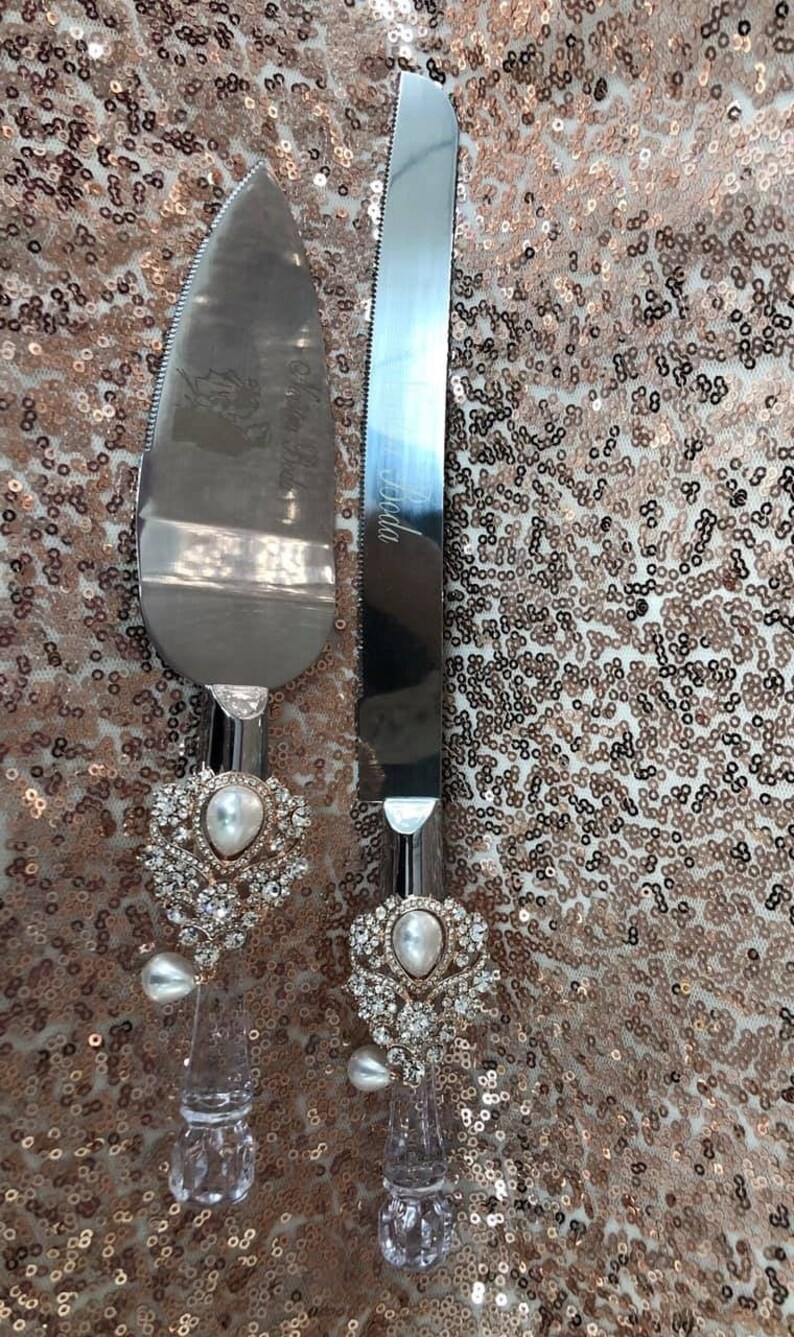 Personalized Wedding/quinceanera Cake Server and Knife Set Etsy