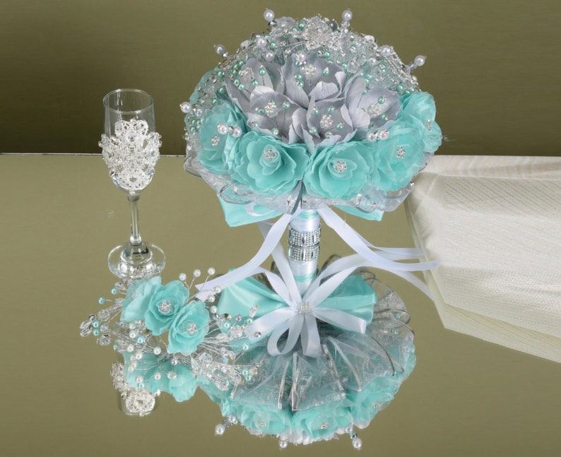 Quinceanera Flower Bouquet Embellished with Crystals and Etsy