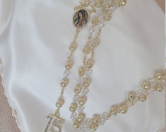 Beautiful Rosary for First Communion, Confirmation,  Quinceanera, Rosario para Quinceanero, Rosarie Quinceanos Favors Sweet Sixteen