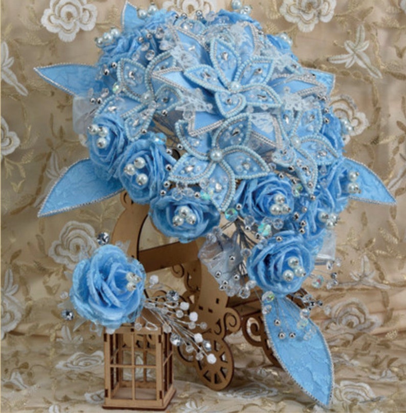 Quinceanera Flower Bouquet Embellished With Crystals and Etsy