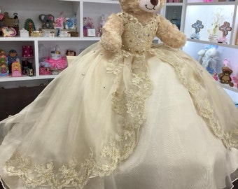 Vestido personalizado de oso de peluche de quincea era vestido de